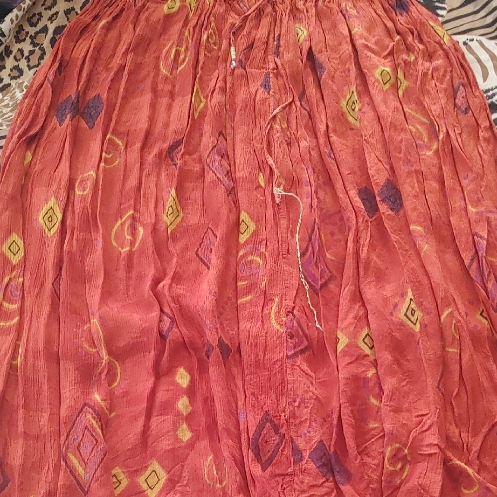 Vintage Tradition Rust Orange Maxi Skirt Sz 16